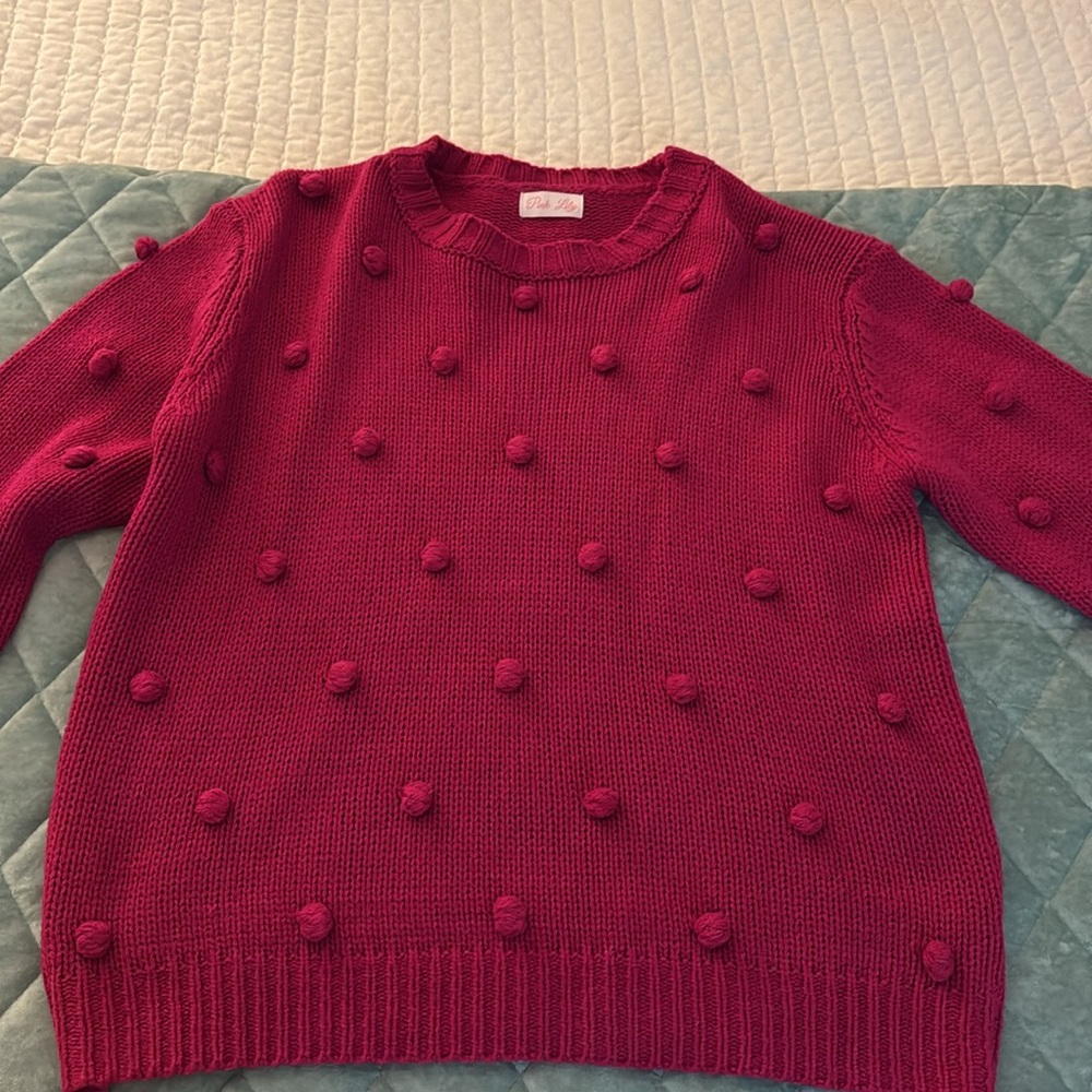 Pink Pom Pom Sweater NWOT - Picture 3 of 5
